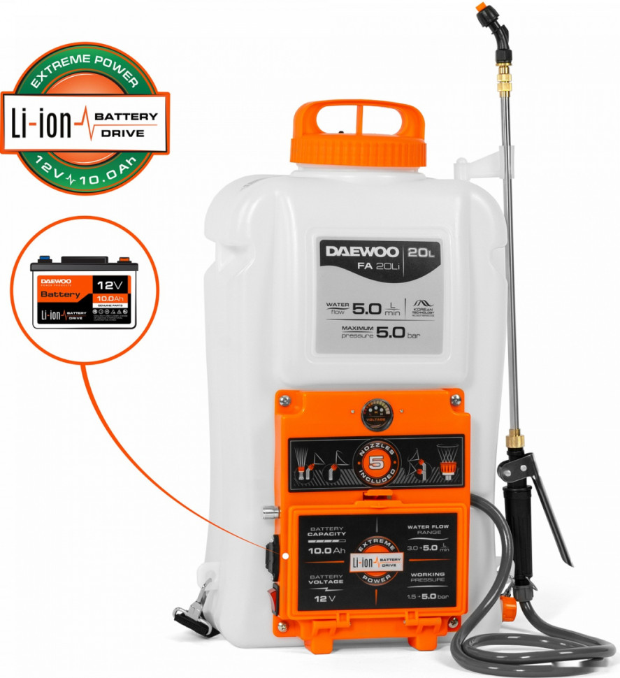 Аккумуляторный опрыскиватель Daewoo Power FA 20Li