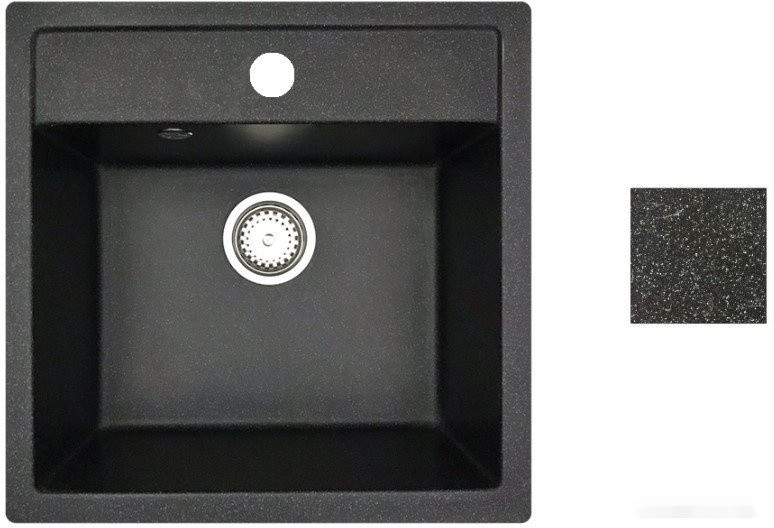 Кухонная мойка БелЭворс Rio + смеситель W74004-2 + дозатор L405F (черный)