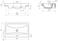 Умывальник Cersanit Moduo 80 S-UM-MOD80/1 + 63039