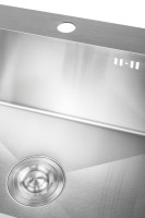 Кухонная мойка Saniteco 6045 + Spike F9S07000 (хром, с сифоном, дозатором и коландером)