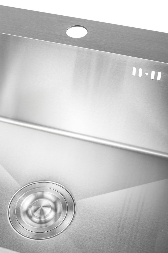 Кухонная мойка Saniteco 6045 + Spike F9S07000 (хром, с сифоном, дозатором и коландером)