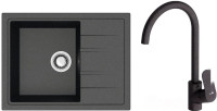 Кухонная мойка Berge BR-5850 + смеситель AM.PM Like F8007122 (черный)