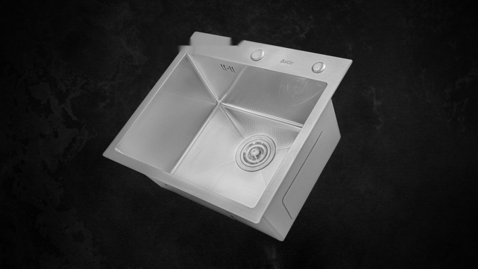Кухонная мойка Astir Decor Satin 45x50 (с сифоном, дозатором и коландером)