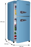 Холодильник с верхней морозильной камерой HARPER HRF-T120M (голубой)