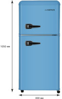 Холодильник с верхней морозильной камерой HARPER HRF-T120M (голубой)