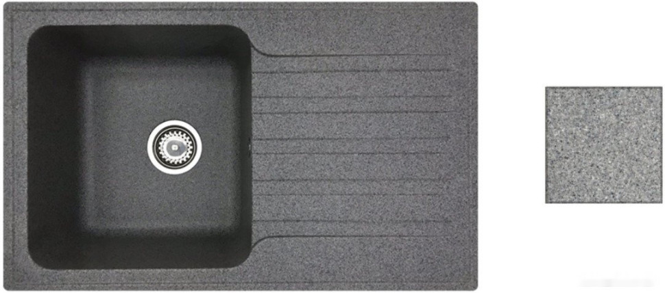 Кухонная мойка БелЭворс Styl L + смеситель W74004-9 + дозатор L405-1 (серый/сатин)