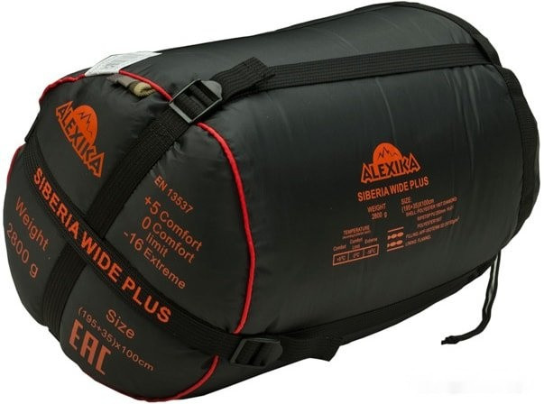 Спальный мешок Alexika Siberia Wide Plus (правая молния, оливковый)