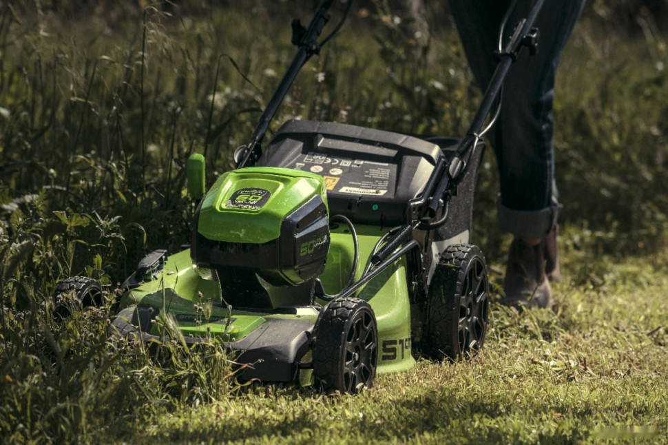 Газонокосилка Greenworks GD60LM51SPK4 (c 1-м АКБ 4 Ah)