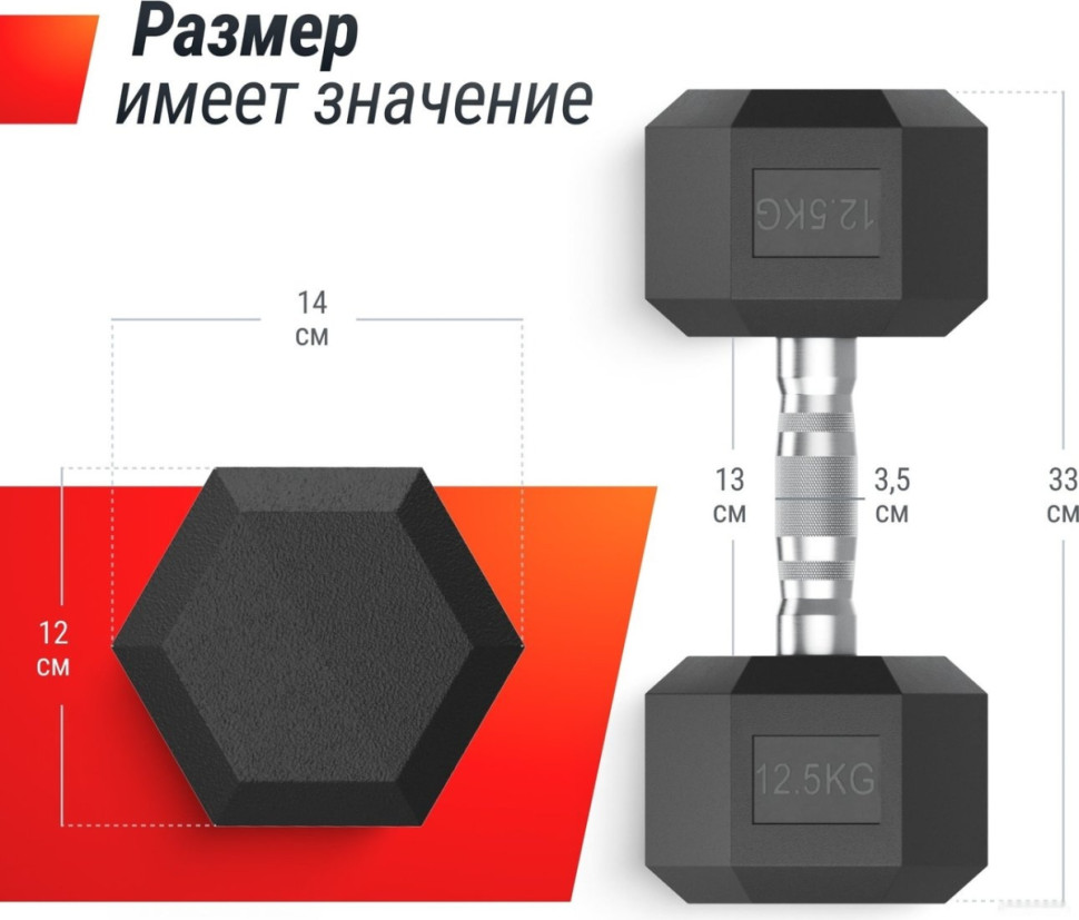 Гантель UnixFit DBHEX12.5 12.5 кг