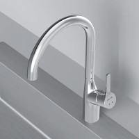 Кухонная мойка Saniteco 6550-R + Spike F9S07000 (хром, с сифоном, дозатором и коландером)