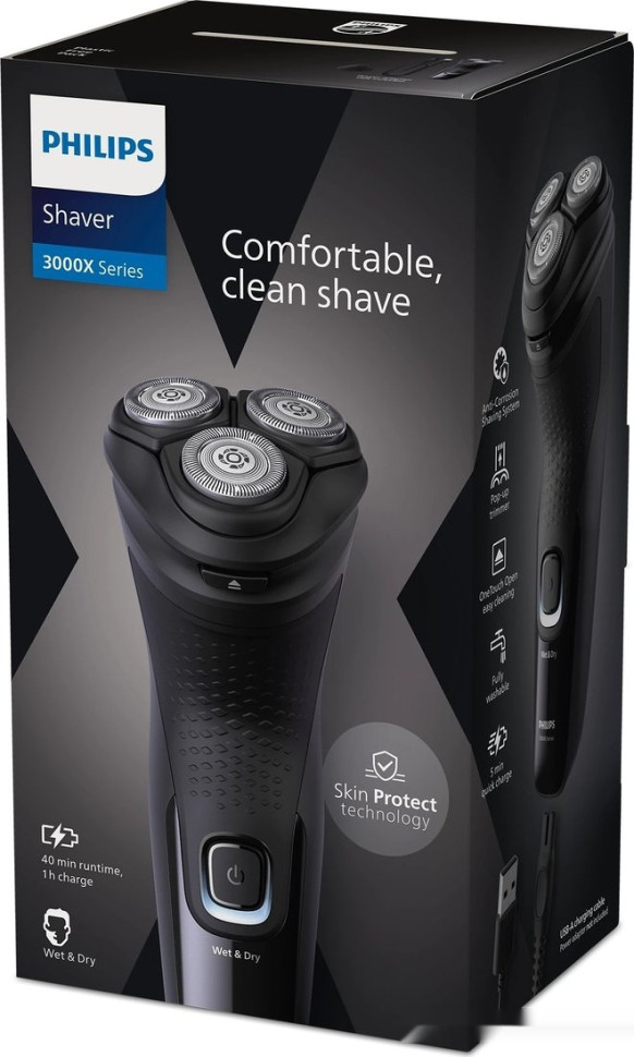 Электробритва мужская Philips 3000X Series Wet & Dry X3001/00