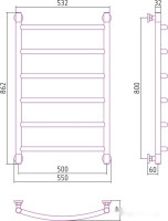 Полотенцесушитель Сунержа Галант+ 800x500 00-0200-8050