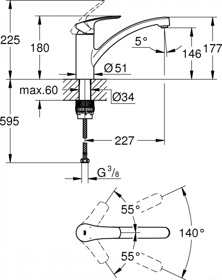 Смеситель Grohe Eurosmart 33281003