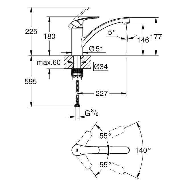 Смеситель Grohe Eurosmart 3328130E