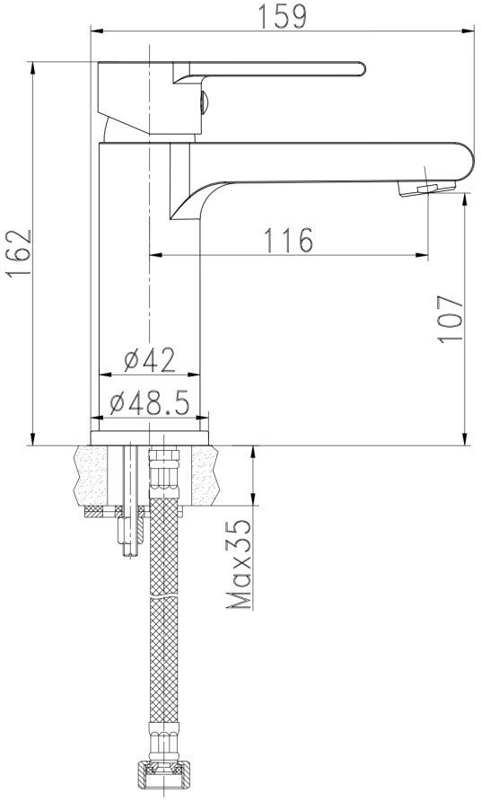 Умывальник Cersanit Carina 60В S-UM-CAR60/1 + 63107