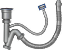 Кухонная мойка Saniteco 4848 + Spike F9S07000 (хром, с сифоном, дозатором и коландером)