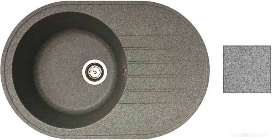 Кухонная мойка БелЭворс Rondo L + смеситель W74004-9 + дозатор L405-1 (серый/сатин)