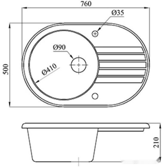 Кухонная мойка БелЭворс Rondo L + смеситель W74004-9 + дозатор L405-1 (серый/сатин)