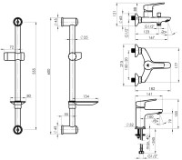 Смеситель Rubineta Uno-10 + Uno-18 + Varianta – Delta 625025
