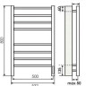 Полотенцесушитель Terminus Аврора П8 500x800 9005 электро (черный)