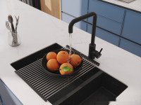 Смеситель Cersanit Como однорычажный с п-образным изливом 68246 (черный)