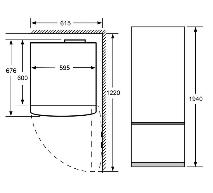 Холодильник с нижней морозильной камерой Maunfeld MFF195NFIW10