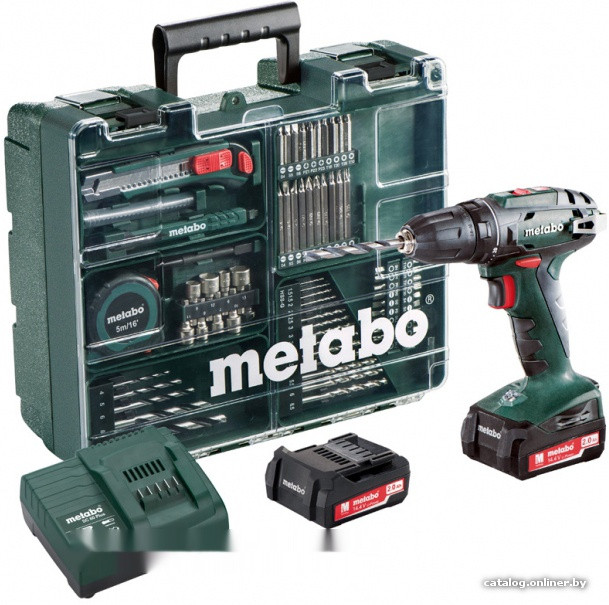 Дрель-шуруповерт Metabo BS 14.4 SET 602206880 (с 2-мя АКБ, набор оснастки, кейс)