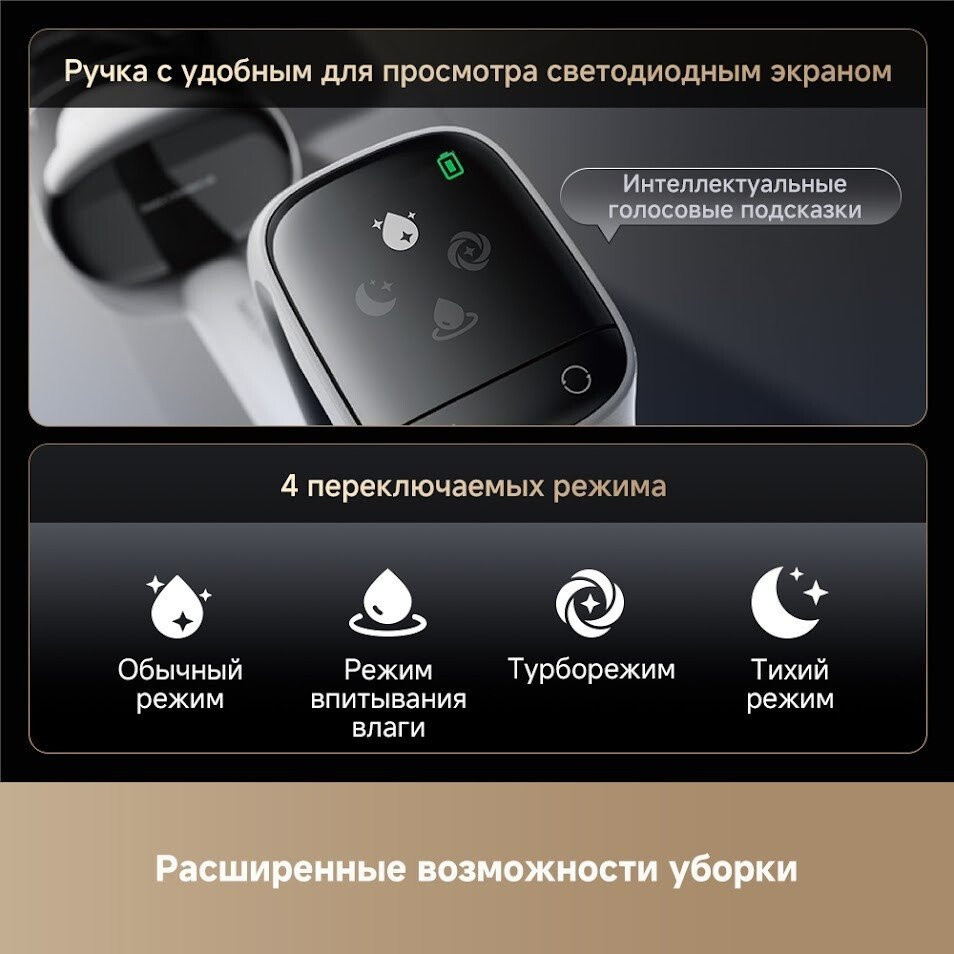 Вертикальный моющий пылесос Dreame G12 Wet and Dry Vacuum HHR32A (евровилка, черный)