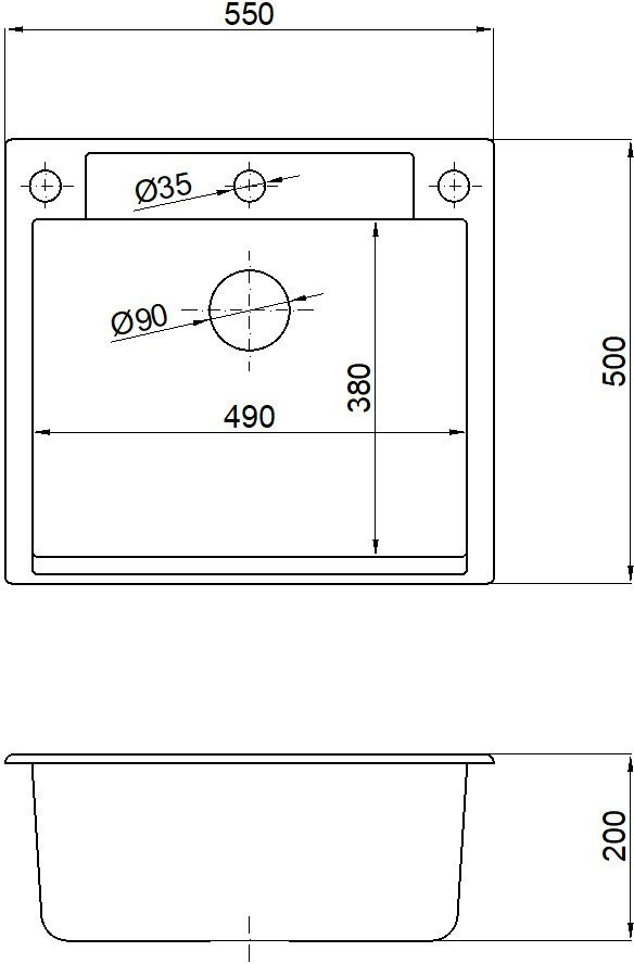 Кухонная мойка Marblan Cubi (черный)