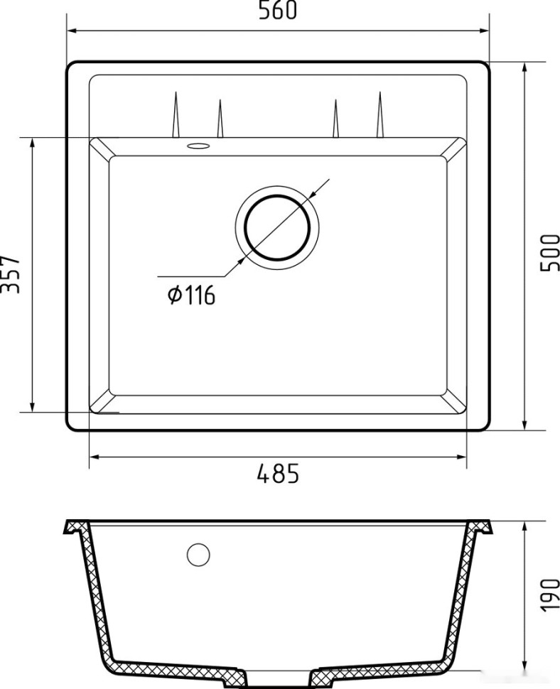 Кухонная мойка GranFest Quadro GF-Q561 (терракот)