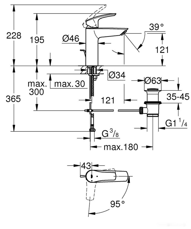 Смеситель Grohe Eurosmart 2339330E