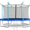 Батут Atlas Sport 374 см - 12 ft (с лестницей, внутренняя сетка, синий)