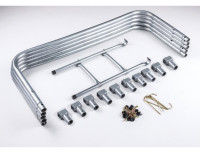 Батут Atlas Sport 374 см - 12 ft (с лестницей, внутренняя сетка, синий)