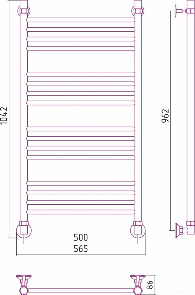 Полотенцесушитель Сунержа Аксиома-10 100x50 00661-1050