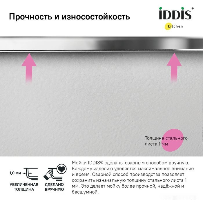 Кухонная мойка IDDIS Edifice EDI44G0i77