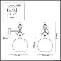 Бра Odeon Light Classic 4855/1WB