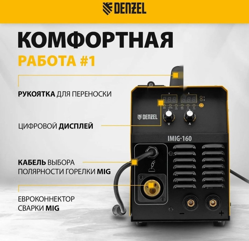 Сварочный инвертор Denzel IMIG-160 Synergy