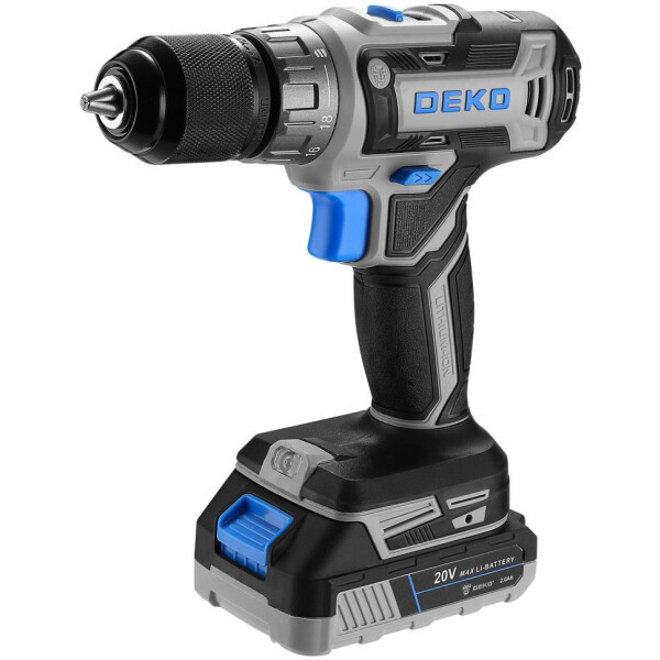 Дрель-шуруповерт Deko DKCD20V One Set63 083-1038 (с 2-мя АКБ, кейс)