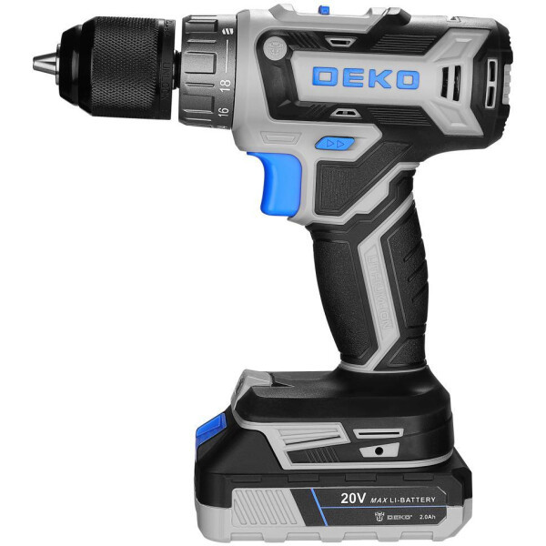 Дрель-шуруповерт Deko DKCD20V One Set63 083-1038 (с 2-мя АКБ, кейс)