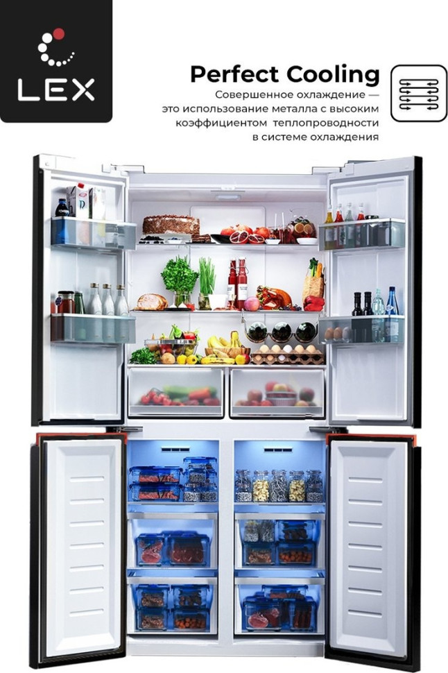 Четырёхдверный холодильник LEX LCD450BlXOrID