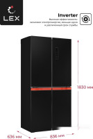 Четырёхдверный холодильник LEX LCD450BlXOrID