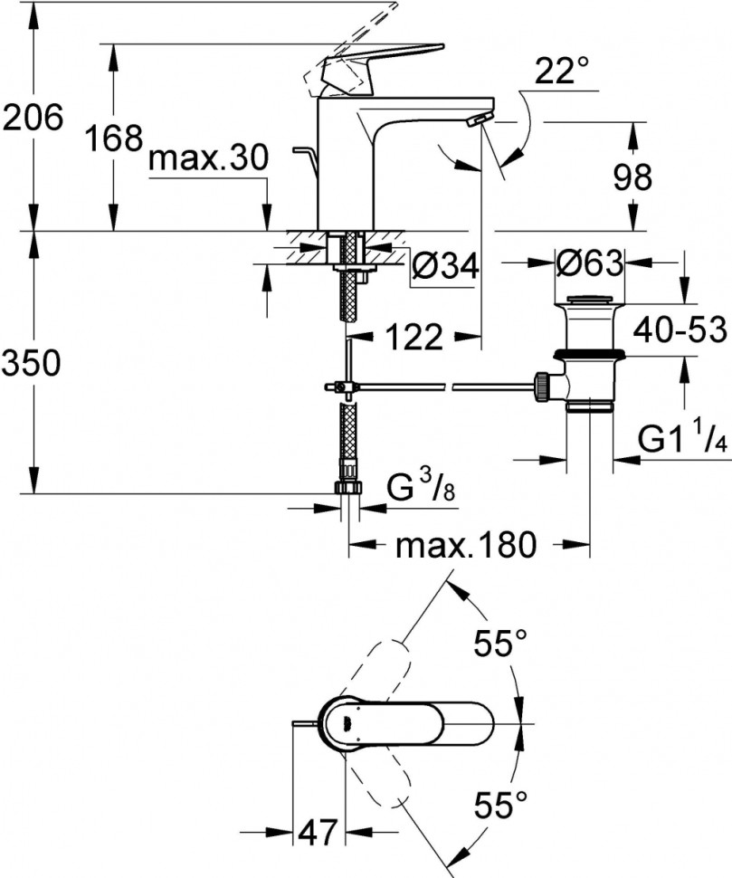 Смеситель Grohe Eurosmart Cosmopolitan 23326000
