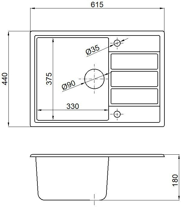 Кухонная мойка Marblan Recta R (серебристый)