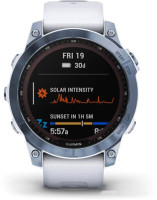 Умные часы Garmin Fenix 7 Sapphire Solar 47 мм (голубой минерал/белый камень)