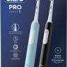 Электрическая зубная щетка Oral-B Pro Series 1 D305.523.3H (2 шт, черный/бирюзовый)