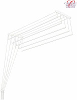 Сушилка для белья Comfort Alumin Euro Premium потолочная 6 прутьев 230 см Лифт (алюминий/белый)