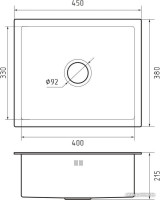 Кухонная мойка GranFest Metal нержавеющая сталь AISI 304 GF-4538 (с сифоном)