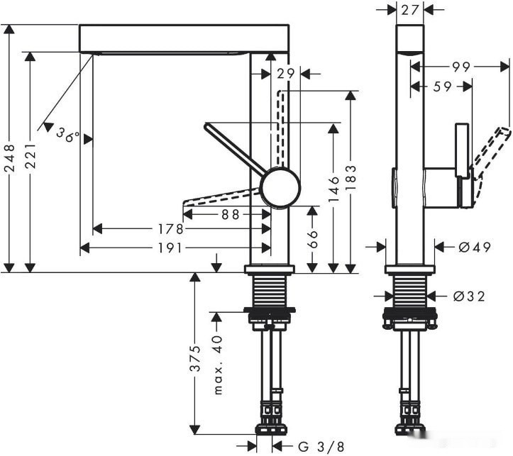 Смеситель Hansgrohe Finoris 76060000