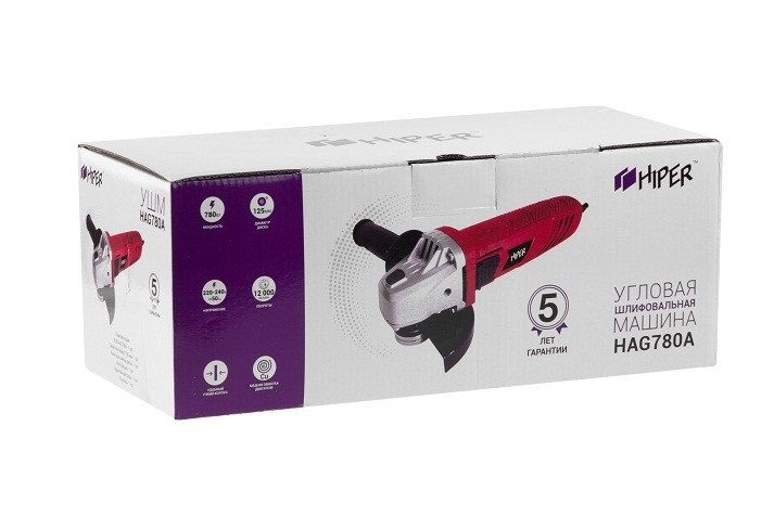 Угловая шлифмашина HIPER HAG780A
