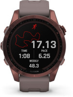 Умные часы Garmin Fenix 7S Sapphire Solar 42 мм (темно-бронзовый титан/сланцевый)